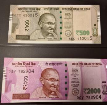 500's and 2000's Indian Rupees Money For Sale
